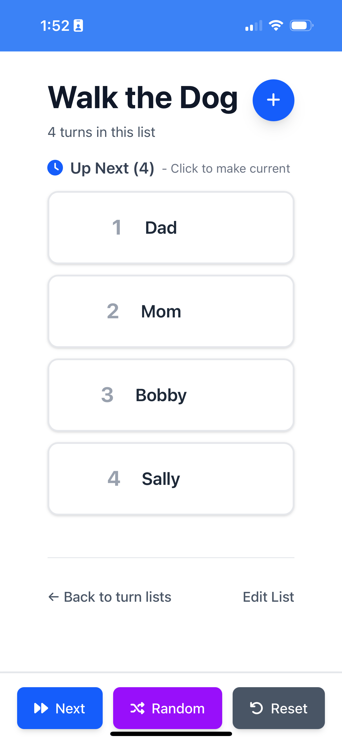 Add family members to the list